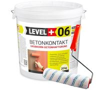 Level Plus 06 - Base adesiva con sabbia di quarzo, per calcestruzzo e ceramica, primer per intonaco e ponte adesivo per interni ed esterni, primer per superfici assorbenti e poco assorbenti, 20 kg e