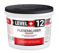 Level Plus 12 adesivi per piastrelle D2TE bianco, colla flessibile pronta all'uso per piastrelle, gres porcellanato, pietra naturale e mosaico di vetro, colla a dispersione per interni ed esterni