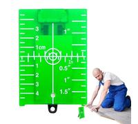 Level Target Board - Magnetic Floor Measuring Target Card | 7.5 x 10.5 Cm ABS Magnetic L Shape Base Metric And Imperial Double Scale Clear Measurement Design Suitable For Floor Wall