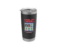 Level Up Brain Nerd Humor Power Videogioco Fan Gamer Citazione Bicchiere termico in acciaio inox doppia parete