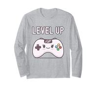 Level Up Kawaii Controller Videogioco Giocatore Gamer Ragazza Maglia a Manica