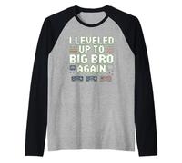 Leveled Up, Big, Brother Again Funny Sibling Present Maglia con Maniche Raglan