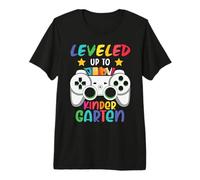 Leveled Up To Kindergarten Funny Back To School for Kids Maglietta Premium