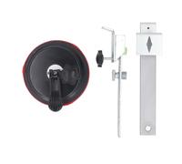 Leveling Tool Bracket with Bubble and Suction Cup | Aluminum Alloy Adjustable Leveler Wall Holder | 5/8-11 & 1/4-20 Adapter for Self Leveling/Line Leveler/Optical Level