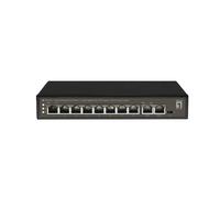LEVEL ONE FGP-1031 - Switch Poe Fast Ethernet a 10 Porte, 2 x Uplink Gigabit RJ45, 8 uscite Poe, 120 W