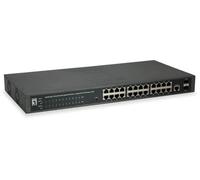 LEVELONE - GEP-2652 Switch Web Smart Gigabit PoE a 26 porte, 2 SFP Gigabit, 24 uscite PoE, budget energetico PoE da 370 W