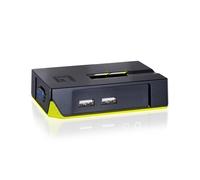 LevelOne KVM-0222 switch per keyboard-video-mouse (kvm) Nero, Verde