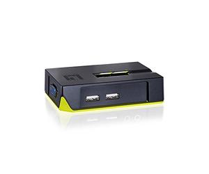 LevelOne KVM-0222 switch per keyboard-video-mouse (kvm) Nero, Verde