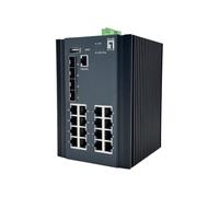 Level One Switch industriale IGU-2071 20 porte L2 Plus 16 x 1 GbE RJ45 guida DIN 4 x 1/2,5 GbE SFP