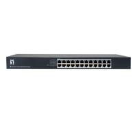 LevelOne Switch 24xGE Gigabit Ethernet 19" Unmanaged Metallo Grigio