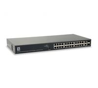 LevelOne Switch Web Smart Gigabit PoE 802.3at PoE Plus 24 PoE Outputs 370W 2 x SFP