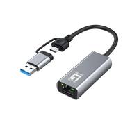 LevelOne USB-0423 - Adattatore di rete 2,5 Gigabit Ethernet 2 in 1 USB-C/A