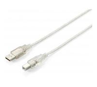 LevelOne USB A/USB B 2.0 1.8m 1.8m USB A USB B Argento - Trasparente