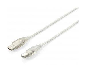 LevelOne USB A/USB B 2.0 1.8m 1.8m USB A USB B Argento - Trasparente
