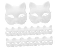 Levemolo 15 Pezzi Maschere Gatto in Carta Bianca da Decorare Fai da Te per Cosplay e Feste Maschere Mezza Faccia Non Dipinte per Adulti per Halloween e Carnevale