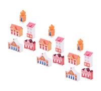 Levemolo 15 Pezzi Micro Paesaggio Mini Casa Accessori da Giardino delle Fate in Miniatura Statue di Fate in Miniatura Micro Paesaggio Case del Villaggio