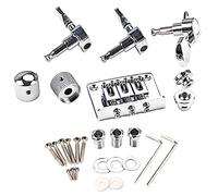 Levemolo 1set Accessori Per Ponte Di Chitarra Tre Corde Kit Completo Con Manopole Di Controllo e Bloccaggi Per Cinghia Design Elegante Elettroplaccato Per Liutai e Sostituzione Parti