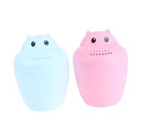 Levemolo 2 pezzi Cucchiai da Bagno per Ragazzo Ragazza in Mestoli Resistenti Forma di Orsetto Facili da Tenere per Doccia e Lavaggio Capelli Rosso e Blu