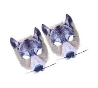Levemolo 2 Pezzi Maschera Lupo Realistica Pelosa per Halloween e Cosplay Mezza Faccia in Materiale Resistente Accessorio Unico per Feste Mascherate e Carnevale Adulti