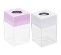 Levemolo 2 Pezzi Porta Graffette Magnetico Quadrato in Plastica Coperchio Rimovibile, Organizer Semplice e Stiloso per Ufficio e Aula, Contenitore Trasparente per Clip e Fermagli