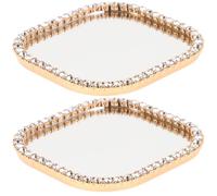 Levemolo 2 pezzi Specchietto Adesivo per Telefono con Strass Decorazione Elegante Specchio Te per Custodia Smartphone Accessorio Pratico e Resistente