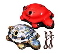 Levemolo 2pezzi Ocarina in Ceramica a Forma Di Testuggine Strumento Musicale Portatile Per Principianti Regalo Creativo