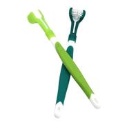 Levemolo 2pezzi Spazzolini Triplo Testa Per Cani Kit Di Pulizia Per Animali Domestici Materiale Per Rimuovere Placca e Alito Cattivo
