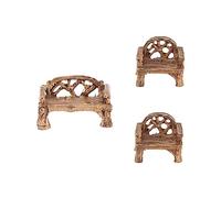 Levemolo 3 Pezzi Mini Mobili da in Panca e Sedie Miniature Resistenti e Realistiche per Decorazioni Outdoor Bonsai e Micro Paesaggi Antifading e Stabili per Patio e Cortile