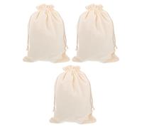 Levemolo 3 Pezzi Sacchetto in Tela di Canapa Beige Doppio Laccio e Pane, Resistente, per Cucina e Panificazione, Riduce Fuoriuscite di Polvere e Mantiene Pulito Piano di Lavoro