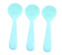 Levemolo 3pezzi Spazzole Silicone Per La Pulizia Del Viso Strumento Esfoliante Per Rimuovere Impurità e Pori Design Ergonomico Colore Blu Per Uso Domestico e Professionale