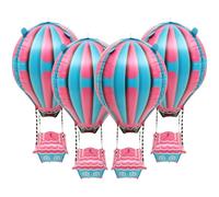 Levemolo 4 Palloncini Mongolfiera in Alluminio Decorativi per Feste di Compleanno, Decorazioni per Party e Camerette, Palloncini Metallizzati Rosa da 22 Pollici