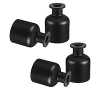 Levemolo 4 Pezzi Bottiglie Diffusore Vetro Nero Opaco con Bastoncini Ricambio per Oli Essenziali Contenitori Aromaterapia Decorativi per Soggiorno Spa e Progetti Te