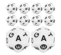 Levemolo 40 Pezzi Dado Alfabeto Bianco 20 Facce in Acrilico Portatile per Giochi Linguistici e Apprendimento Feste e Viaggi