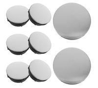 Levemolo 8 Pezzi Copriforo Rubinetto Decorativo in Acciaio Inox e Pp, Argento, Copriforo per Lavelli Bagno e Piani di Lavoro, Anti-intasamento