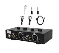 Levemolo Amplificatore Microfono Doppio con Mixer Audio e Effetti Riverbero Alimentazione USB Connessioni Multiple per Karaoke Streaming e Podcast Professionale