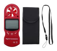 Levemolo Anemometro Digitale Portatile Rosso con Display Igrotermografo Tascabile in Plastica Antiscivolo Misuratore di Velocità del Vento Temperatura e Umidità per Uso Manuale