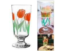 Levemolo Bicchiere in Vetro al Piombo Stile Retrò a Forma di Tulipano Bordo Liscio Multiuso per Latte e Succhi di Frutta in Ambiente Domestico