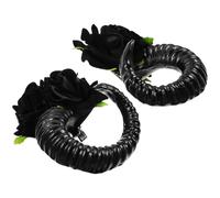Levemolo Clip per Chioma Gotiche Corna di Pecora Nere in Plastica, Accessori Romantici per Cosplay e Shooting di Halloween, 1 Paio Eleganti e Originali