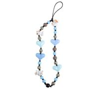 Levemolo Cordino per Cellulare Creativo in Plastica Blu Charm a Cuore, Facile da Attaccare e Smontare, per Telefono e Portachiavi, Stile Unico e Originale