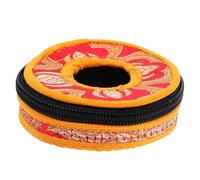 Levemolo Custodia Nepal Campana Meditazione in Ricamato Fatto Mano Borsa Da Trasporto Resistente e Compatta Per Campanelli Tingsha e Gong Di ø Design Tradizionale Auspicioso Colore e Motivo