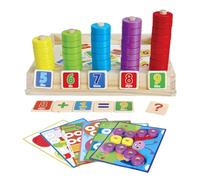 Levemolo Gioco Educativo in Legno per Bambini Puzzle Multifunzionale per Apprendimento Aritmetico e Sviluppo Manuale, Set di Blocchi Colorati per Riconoscimento Colori