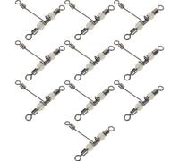 Levemolo Girelle da Pesca Triple in Acciaio Resistente con Perline Luminose da 10 Pezzi Connettori a Scatto per Lenza in Acqua Salata e Dolci Girelle a Otto Rotazione Regolare per Pesca