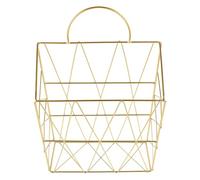 Levemolo Mensola a Muro Dorata in Ferro Cestino Portaoggetti Sospeso, Scaffale di Stoccaggio per Libri e Articoli Vari, Organizer da Parete Salvaspazio per Cucina, Ufficio e Camera da