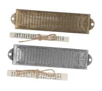 Levemolo Mezuzah Decorazione in Metallo Antico Pergamena Sacra per Porta Casa, Set da 2 Pezzi, Ornamento Religioso Judaico Compatto per Arredamento Domestico