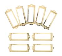 Levemolo Porta Etichette per Accesso Comodo e Organizzazione Stile Antico in Ferro 20 Pezzi Cornice Gialla Elegante per Mobili e Armadietti in Ambienti Domestici e Biblioteca