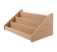 Levemolo Porta Pigmenti in Legno Beige con 13 Scomparti, Design a Strati e Supporto per Pennelli, Organizer Compatto per Pittura ad Acquerello da Scrivania