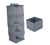 Levemolo Portable Clothes Closet Organizer Con Strati e Cassetto Armadio Da Appendere Non Soluzione Salvaspazio Per Camera Da Letto e Interni