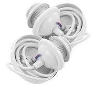 Levemolo Portalampada da Soffitto E27 Rosone Bianco e Cavo Regolabile 1 Metro in Metallo Resistente All’ossidazione, Set 2 Pezzi per Illuminazione Interna e Lavoro