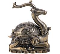 Levemolo Posacenere Portatile Antivento con Coperchio in Lega di Zinco Design Inciso con Cervo per Interni ed Esterni su Balcone Patio Ufficio e Casa