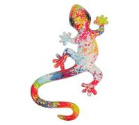 Levemolo Scultura Artistica Sospesa a Forma Di Lucertola in Resina Resistente Per Decorazioni Da Parete Esterne e Giardino Gancio Per Facile Installazione, Decorazione Murale Gecko Per Patio e Balcone